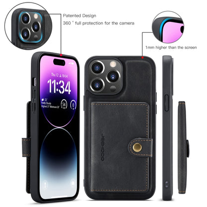 For iPhone 15 Pro Max JEEHOOD Retro Magnetic Detachable Leather Phone Case(Black) - iPhone 15 Pro Max Cases by JEEHOOD | Online Shopping UK | buy2fix