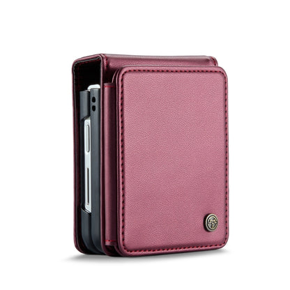 For Samsung Galaxy Z Flip3 5G CaseMe C22 PC+TPU Business Style RFID Anti-theft Leather Phone Case(Wine Red) - Galaxy Phone Cases by CaseMe | Online Shopping UK | buy2fix