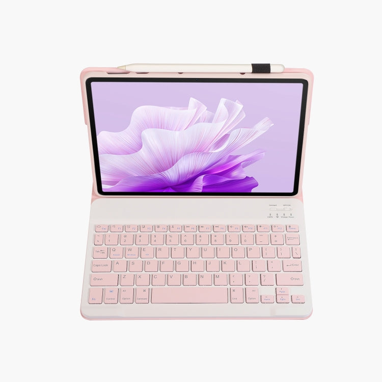 For Huawei MatePad Air 11.5 inch 2023 AH14 Lambskin Texture Ultra-thin Detachable Bluetooth Keyboard Leather Case(Pink) - Huawei Keyboard by buy2fix | Online Shopping UK | buy2fix