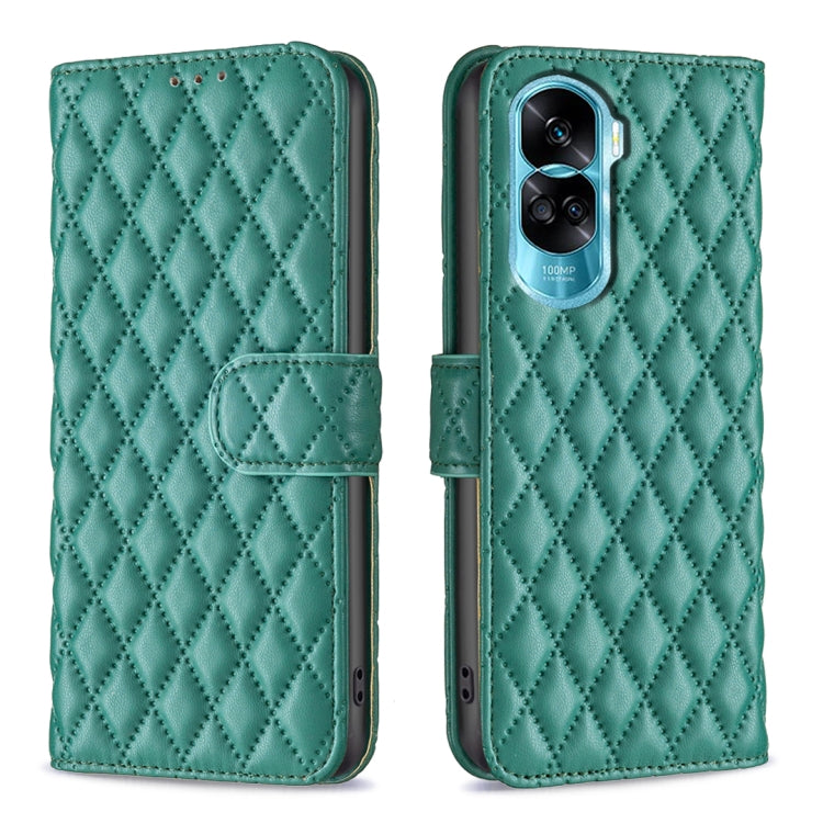 For Honor 90 Lite/X50i Diamond Lattice Wallet Flip Leather Phone Case(Green) - Honor Cases by buy2fix | Online Shopping UK | buy2fix