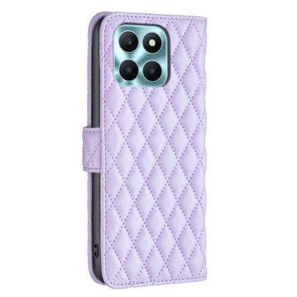 For Honor X6a Diamond Lattice Wallet Flip Leather Phone Case(Purple) - Honor Cases by buy2fix | Online Shopping UK | buy2fix