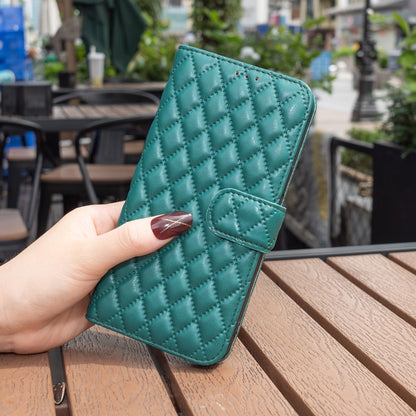 For Honor 100 Diamond Lattice Wallet Flip Leather Phone Case(Green) - Honor Cases by buy2fix | Online Shopping UK | buy2fix