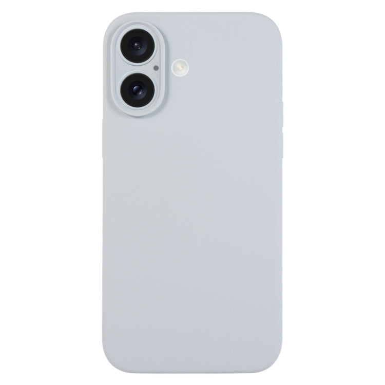 For iPhone 16 Pure Color Liquid Silicone Fine Pore Phone Case(Grey Blue) - iPhone 16 Cases by buy2fix | Online Shopping UK | buy2fix