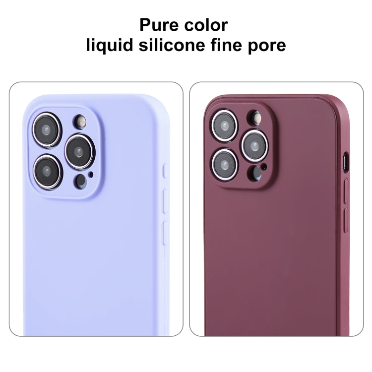 For iPhone 12 Pure Color Liquid Silicone Fine Pore Phone Case(Lilac Purple) - iPhone 12 / 12 Pro Cases by buy2fix | Online Shopping UK | buy2fix
