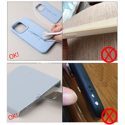 For iPhone 14 Plus Pure Color Liquid Silicone Fine Pore Phone Case(Grey Blue) - iPhone 14 Plus Cases by buy2fix | Online Shopping UK | buy2fix