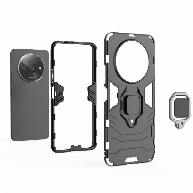 For Xiaomi Redmi A3 4G Shockproof PC + TPU Holder Phone Case(Black) - Xiaomi Cases by buy2fix | Online Shopping UK | buy2fix