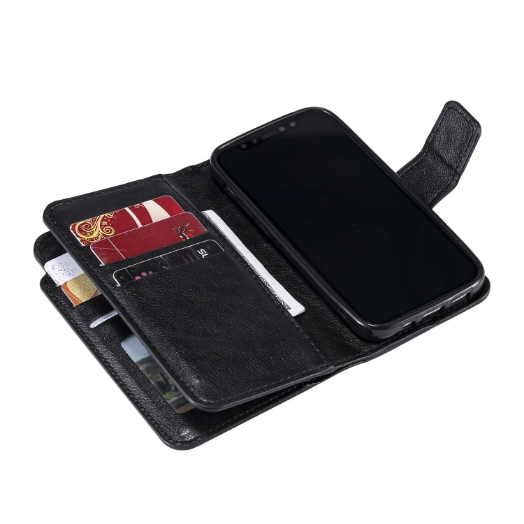 For iPhone 16 Tri-Fold 9-Card Wallets Leather Phone Case(Black) - iPhone 16 Cases by buy2fix | Online Shopping UK | buy2fix