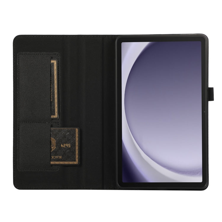 For Samsung Galaxy Tab A9+ Horizontal Flip TPU + Fabric PU Leather Tablet Case(Black) - Galaxy Tab A9+ by buy2fix | Online Shopping UK | buy2fix