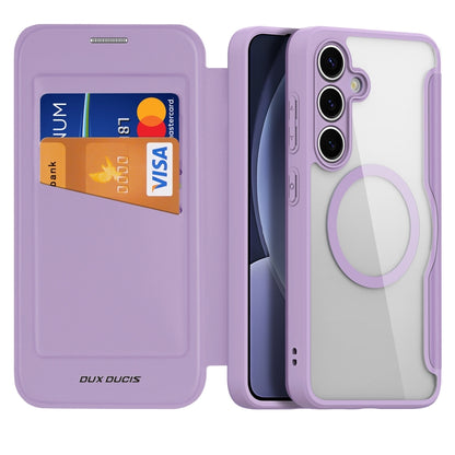 For Samsung Galaxy S25 5G DUX DUCIS Skin X Pro Series Magsafe PC + TPU Phone Leather Case(Purple) - Galaxy S25 5G Cases by DUX DUCIS | Online Shopping UK | buy2fix