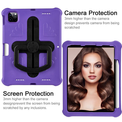 For iPad Air 11 2024 Shield 360 Rotation Handle EVA Shockproof PC Tablet Case(Purple Black) - iPad Air 11 2024 Cases by buy2fix | Online Shopping UK | buy2fix