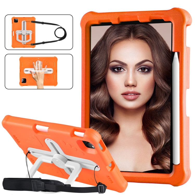 For iPad Air 11 2024  / 2025 Shield 360 Rotation Handle EVA Shockproof PC Tablet Case(Orange Beige) - iPad Air 11 2025 / 2024 Cases by buy2fix | Online Shopping UK | buy2fix