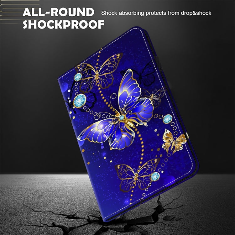 For Samsung Galaxy Tab S9 Crystal Texture Painted Leather Tablet Case(Diamond Butterflies) - Galaxy Tab S9 Cases by buy2fix | Online Shopping UK | buy2fix