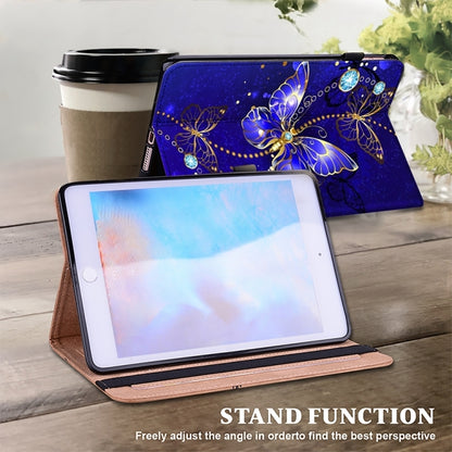 For Samsung Galaxy Tab S7 / S8 / S9 Crystal Texture Painted Leather Tablet Case(Diamond Butterflies) - Galaxy Tab S9 Cases by buy2fix | Online Shopping UK | buy2fix