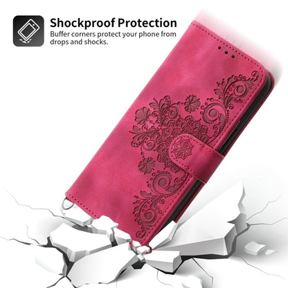 For Motorola Moto G Stylus 5G 2024 Skin-feel Flowers Embossed Wallet Leather Phone Case(Wine Red) - Motorola Cases by buy2fix | Online Shopping UK | buy2fix