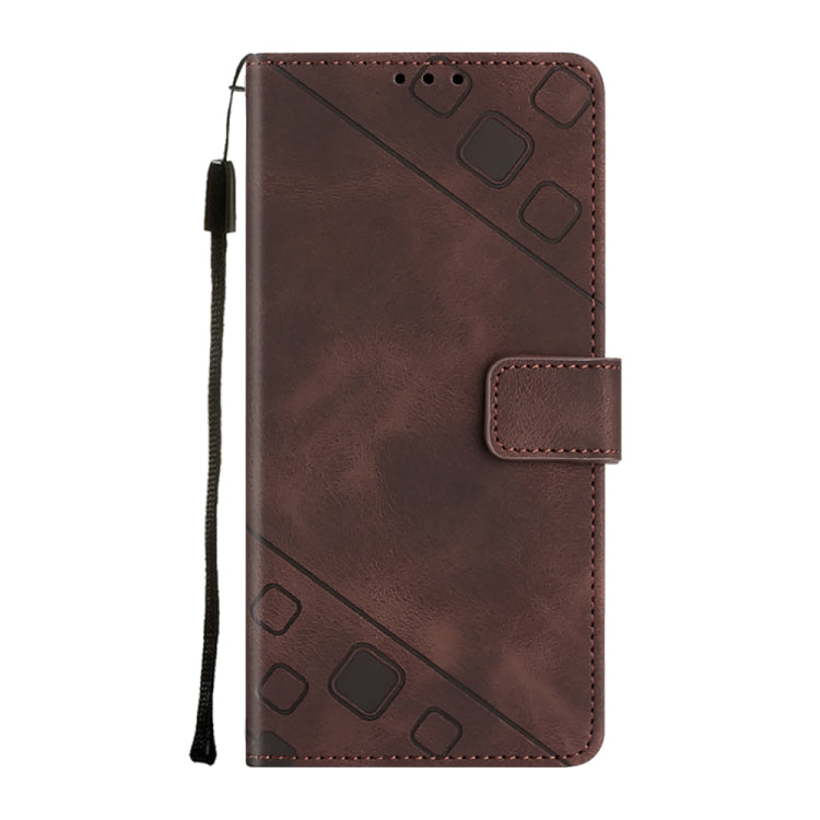 For Motorola Moto G Power 5G 2024 Skin Feel Embossed Leather Phone Case(Brown) - Motorola Cases by buy2fix | Online Shopping UK | buy2fix