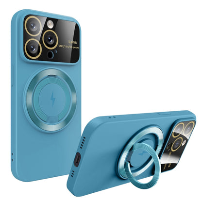 For iPhone 13 Pro Max Large Window MagSafe Magnetic Holder Phone Case(Sky Blue) - iPhone 13 Pro Max Cases by buy2fix | Online Shopping UK | buy2fix