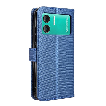 For Doogee X98 Diamond Texture Leather Phone Case(Blue) - Doogee Cases by buy2fix | Online Shopping UK | buy2fix