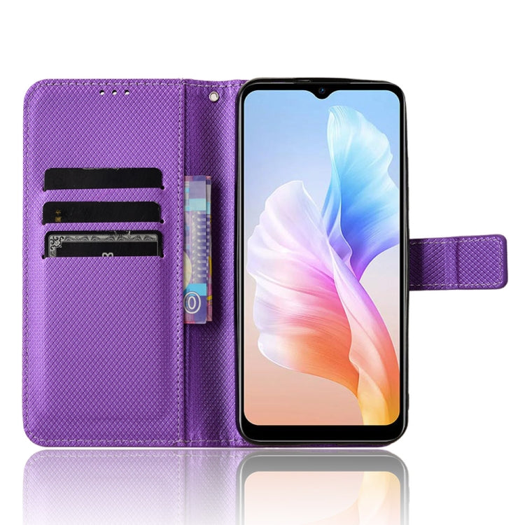 For Doogee X98 Diamond Texture Leather Phone Case(Purple) - Doogee Cases by buy2fix | Online Shopping UK | buy2fix