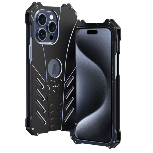 For iPhone 15 Pro R-JUST Batman Metal Mobile Phone Protective Case(Black) - iPhone 15 Pro Cases by R-JUST | Online Shopping UK | buy2fix