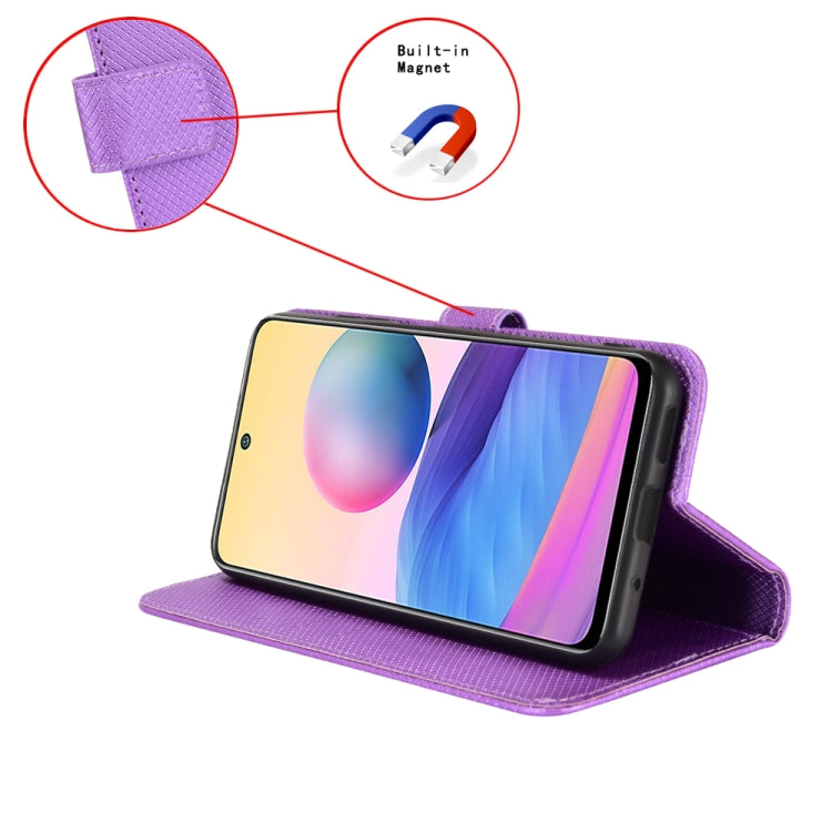 For iPhone 16 Pro Diamond Texture Leather Phone Case(Purple) - iPhone 16 Pro Cases by buy2fix | Online Shopping UK | buy2fix