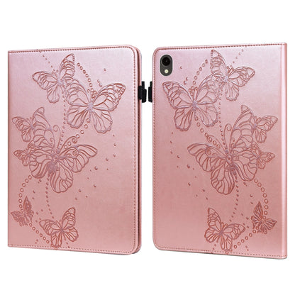 For Samsung Galaxy Tab S9 Embossed Butterfly Pattern Horizontal Flip Leather Tablet Case(Pink) - Galaxy Tab S9 Cases by buy2fix | Online Shopping UK | buy2fix