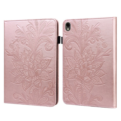 For Samsung Galaxy Tab S9 Lace Flower Embossing Pattern PU Tablet Case(Gold) - Galaxy Tab S9 Cases by buy2fix | Online Shopping UK | buy2fix