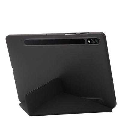 For Samsung Galaxy Tab S9 Deformation Silicone Leather Tablet Case(Black) - Galaxy Tab S9 Cases by buy2fix | Online Shopping UK | buy2fix