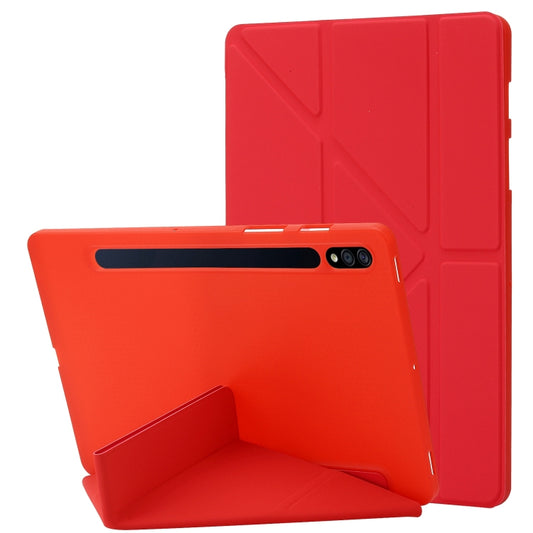 For Samsung Galaxy Tab S9+ Deformation Silicone Leather Tablet Case(Red) - Galaxy Tab S9+ Cases by buy2fix | Online Shopping UK | buy2fix