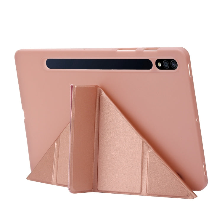 For Samsung Galaxy Tab S9+ Deformation Silicone Leather Tablet Case(Gold) - Galaxy Tab S9+ Cases by buy2fix | Online Shopping UK | buy2fix