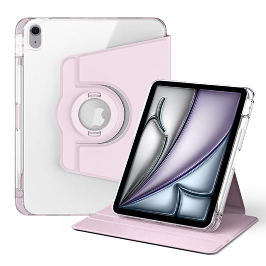 For iPad Air 11 2024 360 Rotation Detachable Clear Acrylic Leather Tablet Case(Pink) - iPad Air 11 2024 Cases by buy2fix | Online Shopping UK | buy2fix