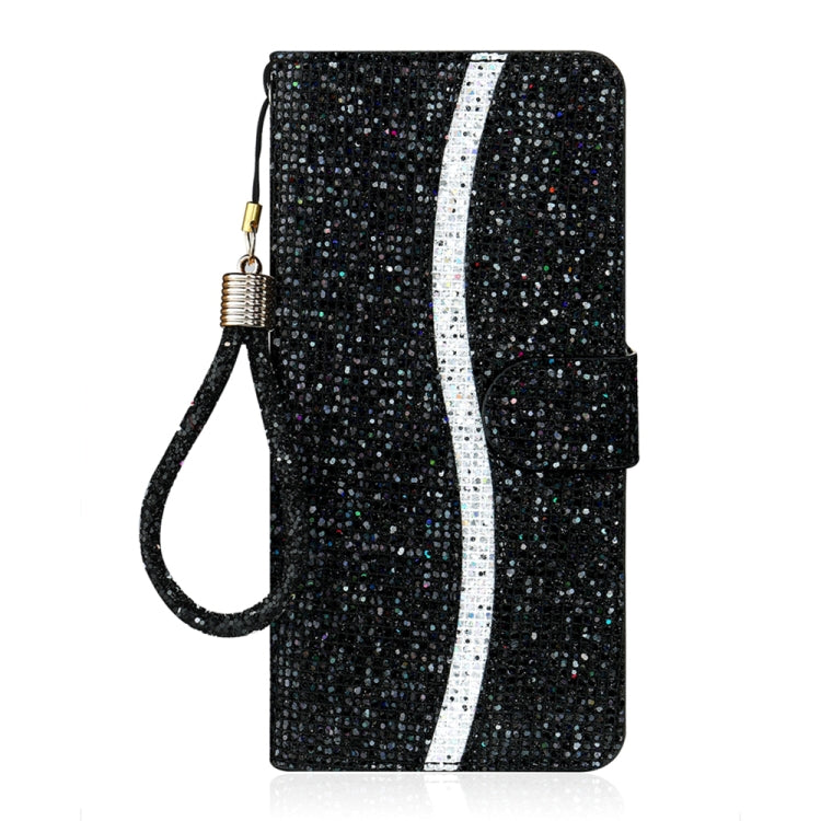 For iPhone 16 Pro Glitter Powder Filp Leather Phone Case(Black) - iPhone 16 Pro Cases by buy2fix | Online Shopping UK | buy2fix