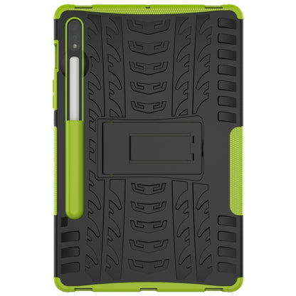 For Samsung Galaxy Tab S9 / S7 / S8 Tire Texture TPU + PC Tablet Case(Green) - Galaxy Tab S9 Cases by buy2fix | Online Shopping UK | buy2fix