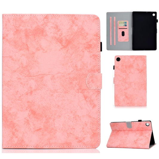 For Samsung Galaxy Tab A9+ Marble Style Cloth Texture Smart Leather Tablet Case(Pink) - Galaxy Tab A9+ by buy2fix | Online Shopping UK | buy2fix