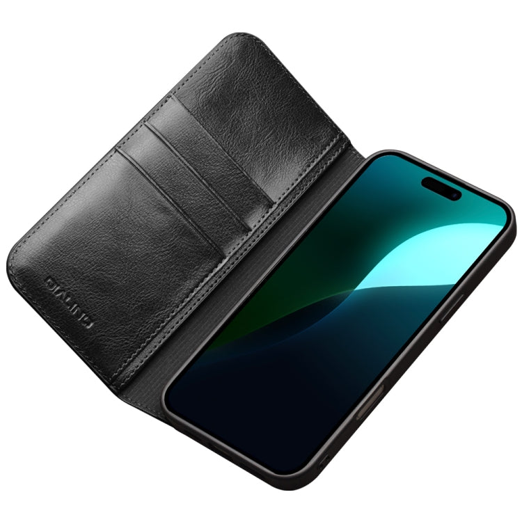 For iPhone 16 Plus QIALINO Classic Genuine Leather Phone Case(Black) - iPhone 16 Plus Cases by QIALINO | Online Shopping UK | buy2fix