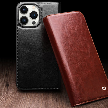 For iPhone 16 Pro QIALINO Classic Genuine Leather Phone Case(Black) - iPhone 16 Pro Cases by QIALINO | Online Shopping UK | buy2fix