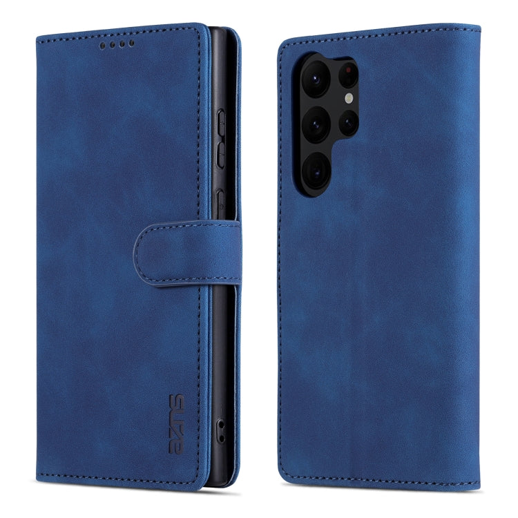 For Samsung Galaxy S24 Ultra 5G AZNS Skin Feel Calf Texture Flip Leather Phone Case(Blue) - Galaxy S24 Ultra 5G Cases by AZNS | Online Shopping UK | buy2fix