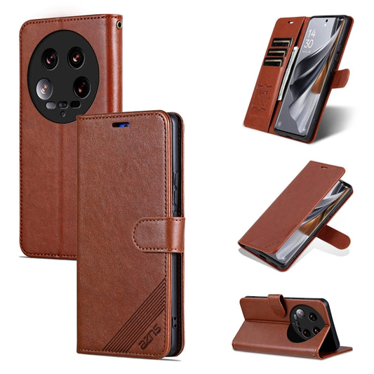 For Xiaomi 14 Ultra AZNS Sheepskin Texture Flip Leather Phone Case(Brown) - 14 Ultra Cases by AZNS | Online Shopping UK | buy2fix