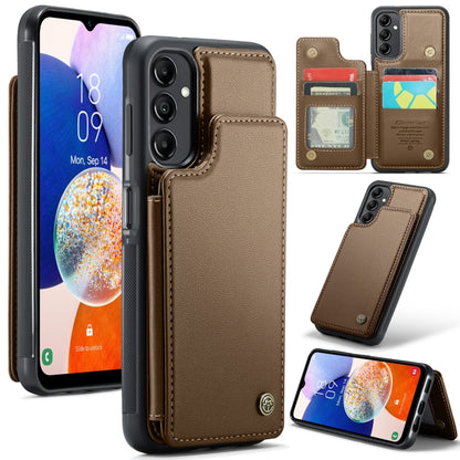 For Samsung Galaxy A14 CaseMe C22 Card Slots Holder RFID Anti-theft Phone Case(Brown) - Galaxy Phone Cases by CaseMe | Online Shopping UK | buy2fix