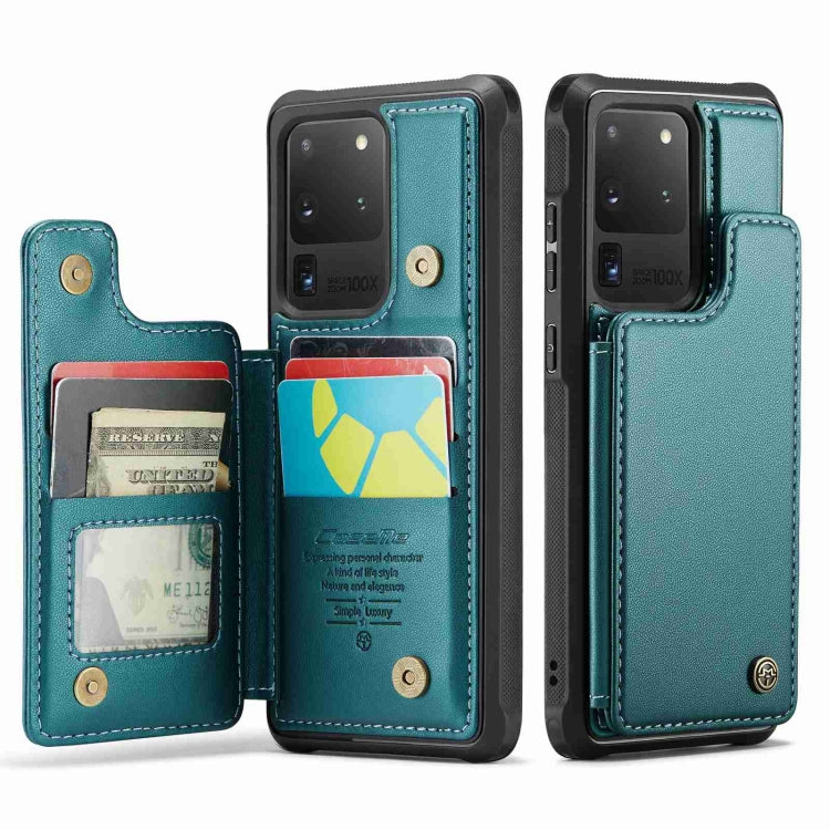 For Samsung Galaxy S20 Ultra CaseMe C22 Card Slots Holder RFID Anti-theft Phone Case(Blue Green) - Galaxy Phone Cases by CaseMe | Online Shopping UK | buy2fix