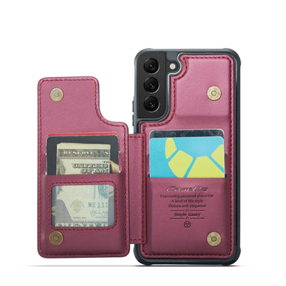 For Samsung Galaxy S21 5G CaseMe C22 Card Slots Holder RFID Anti-theft Phone Case(Wine Red) - Galaxy S21 5G Cases by CaseMe | Online Shopping UK | buy2fix