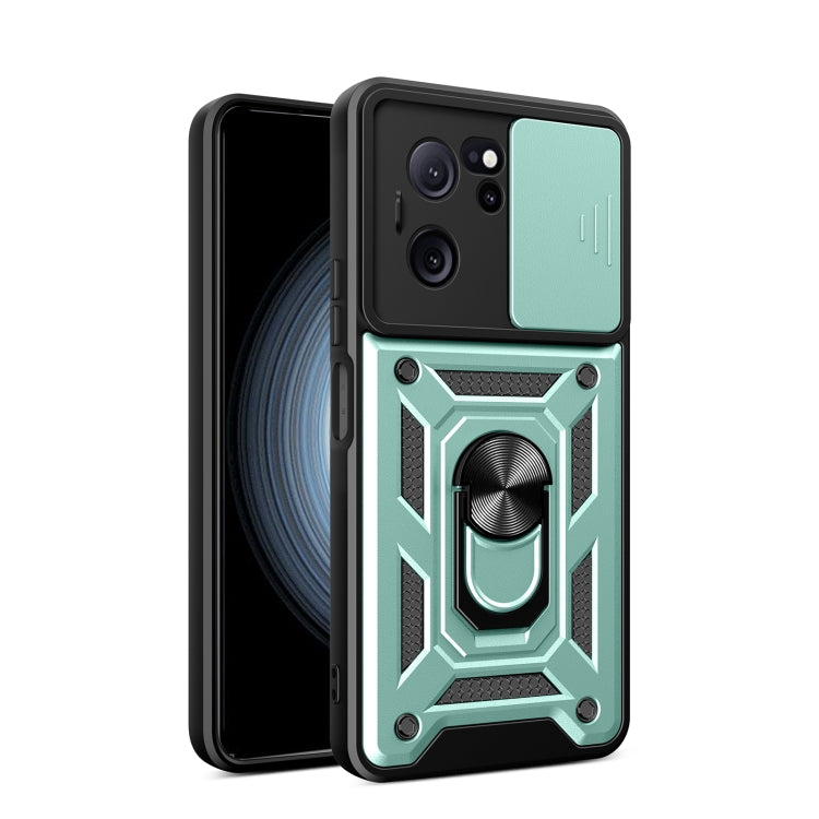 For Xiaomi Redmi K60 Ultra 5G Sliding Camera Cover Design TPU Hybrid PC Phone Case(Mint Green) - Redmi K60 Ultra Cases by buy2fix | Online Shopping UK | buy2fix