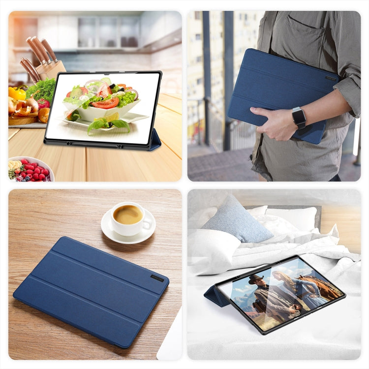 For Samsung Galaxy Tab S10 Ultra DUX DUCIS Domo Series Magnetic Flip Leather Tablet Case(Blue) - Tab S10 Ultra Cases by DUX DUCIS | Online Shopping UK | buy2fix