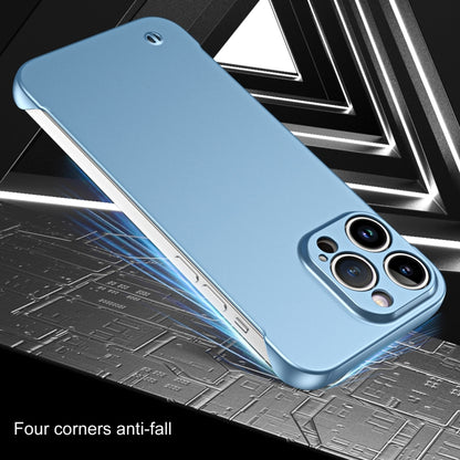 For iPhone 11 Pro Max Frameless Metallic Paint Hybrid PC Phone Case(Sierra Blue) - iPhone 11 Pro Max Cases by buy2fix | Online Shopping UK | buy2fix