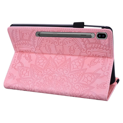 For Samsung Galaxy Tab S9 FE+ Calf Texture Embossed Leather Tablet Case(Pink) - Galaxy Tab S9 FE+ by buy2fix | Online Shopping UK | buy2fix