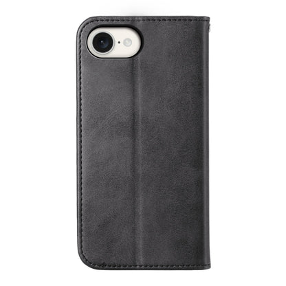 For iPhone 16e Cubic Grid Calf Texture Magnetic Leather Phone Case(Black) - iPhone 16e Cases by buy2fix | Online Shopping UK | buy2fix