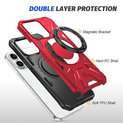 For iPhone 14/13 MagSafe Magnetic Shockproof Phone Case with Ring Holder(Red) - iPhone 14 Cases by buy2fix | Online Shopping UK | buy2fix