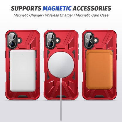 For iPhone 16 Plus MagSafe Magnetic Shockproof Phone Case with Ring Holder(Red) - iPhone 16 Plus Cases by buy2fix | Online Shopping UK | buy2fix