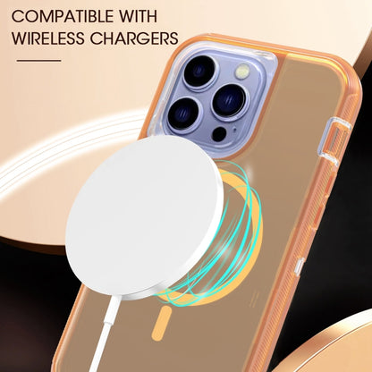 For iPhone 15 Pro Shockproof MagSafe Magnetic Phone Case(Transparent Gold) - iPhone 15 Pro Cases by buy2fix | Online Shopping UK | buy2fix