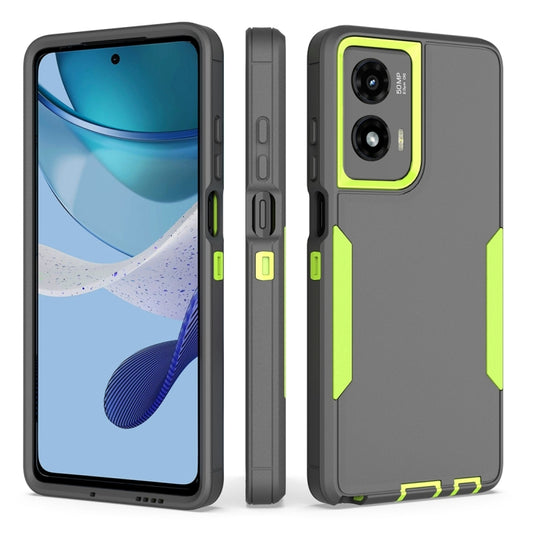For Motorola Moto G Stylus 5G 2024 2 in 1 Magnetic PC + TPU Phone Case(Gray+Fluorescent Green) - Motorola Cases by buy2fix | Online Shopping UK | buy2fix