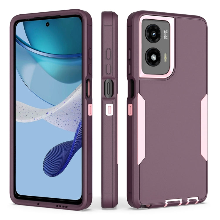 For Motorola Moto G Stylus 5G 2024 2 in 1 Magnetic PC + TPU Phone Case(Purple Red+Pink) - Motorola Cases by buy2fix | Online Shopping UK | buy2fix